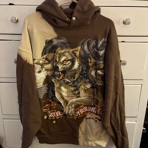 Darc Sport Brown and Cream Graphic Hoodie